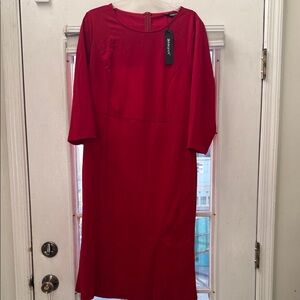 Allegra K Vibrant Red Mid Sleeve Dress